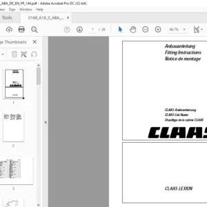 CLAAS LEXION CLAAS Cab Heater Fitting Instructions Manual_DE_EN_FR - PDF DOWNLOAD