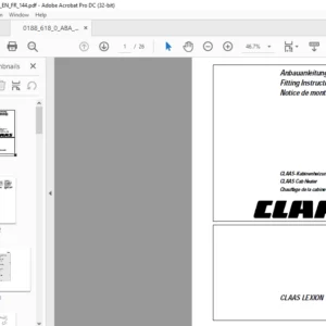 CLAAS LEXION CLAAS 4-Trac-System (Sauer Hydrostatic Ground Drive) Fitting Instructions Manual_DE_EN_FR - PDF DOWNLOAD