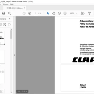 CLAAS LEXION Hydraulic-operated cutterbar spring lockouts Fitting Instructions Manual_DE_EN_FR  - PDF DOWNLOAD