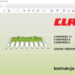 CLAAS LEXION / MEDION / MEGA CONSPEED 12 CONSPEED 8 CONSPEED 6 Instrukcja obsługli Manual - PDF DOWNLOAD(polish)