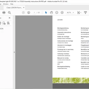 CLAAS LEXION Numberplate light Assembly instructions Manual_EN_FR_DE_ES_IT_RU - PDF DOWNLOAD