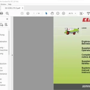 CLAAS LEXION Supplement to Operator's Manual - PDF DOWNLOAD