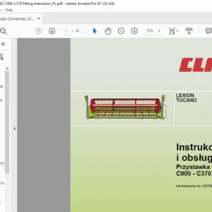 CLAAS LEXION TUCANO Przystawka do rzepaku C900 - C370 Instrukcja montażu i obsługi - PDF DOWNLOAD