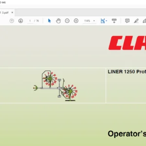 CLAAS LINER 1250 Profil Operator’s manual  - PDF DOWNLOAD