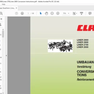 CLAAS LINER 2900 LINER 2800 LINER 2700 LINER 2600 Reinforcement Conversion and operator's manual_DE_EN - PDF DOWNLOAD