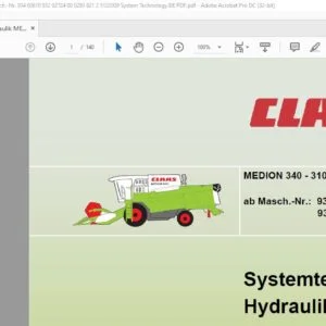 CLAAS MEDION 340 - 310 Hydraulik Systemtechnik - PDF DOWNLOAD (GERMAN)