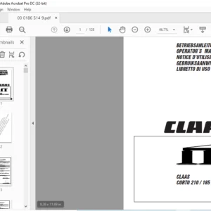 CLAAS MOWERS CORTO 210  /185  /165  /R OPERATOR´S MANUAL_DE_FR_EN_RU - PDF DOWNLOAD