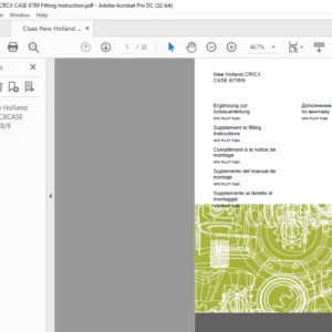 CLAAS New Holland CRCX CASE 6789 Supplement to fitting instructions Manual - PDF DOWNLOAD