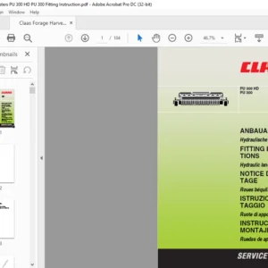 CLAAS PU 300 HD PU 300 Hydraulic land wheels FITTING INSTRUCTIONS MANUAL_DE_EN_FR_IT - PDF DOWNLOAD