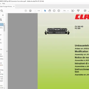 CLAAS PU 380 HD PU 380 Modification instructions Manual_FR_EN_DE_IT_ES  - PDF DOWNLOAD
