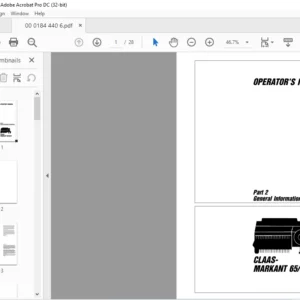 CLAAS Markant 65/55/52 Part2 General Information Maintenance Operator's  manual- PDF DOWNLOAD