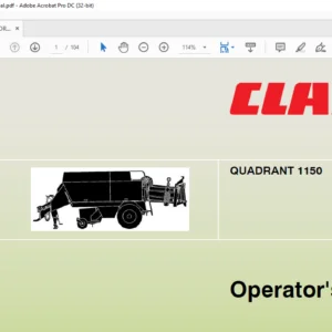 CLAAS QUADRANT 1150 Operator's manual - PDF DOWNLOAD