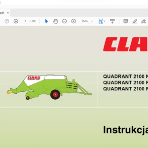 CLAAS QUADRANT 2100 N QUADRANT 2100 ROTO FEED QUADRANT 2100 ROTO CUT Instrukcja obsługi - PDF DOWNLOAD(Polish)