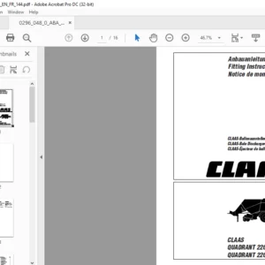 CLAAS QUADRANT 2200 QUADRANT 2200 ROTO CUT CLAAS-Bale Discharger Fitting Instructions Manual_DE_EN_FR - PDF DOWNLOAD
