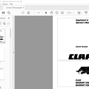 CLAAS QUADRANT 2200 QUADRANT 2200 ROTO CUT control- Terminal Supplement Operator's Manual