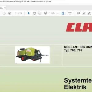 CLAAS ROLLANT 355 UNIWRAP Typ 766  767 Elektrik Systemtechnik - PDF DOWNLOAD (GERMAN)