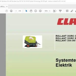 CLAAS ROLLANT 355RC Comfort ROLLANT 355RC Standard Elektrik Systemtechnik - PDF DOWNLOAD(German)