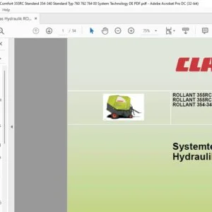 CLAAS ROLLANT 355RC Comfort ROLLANT 355RC Standard ROLLANT 354-340 Standard Hydraulik Systemtechnik - PDF DOWNLOAD(German)