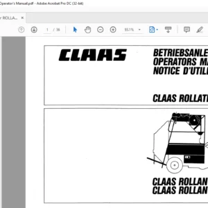CLAAS ROLLANT 62 ROLLANT 44 CLAAS ROLLATEX OPERATORS MANUAL - PDF DOWNLOAD