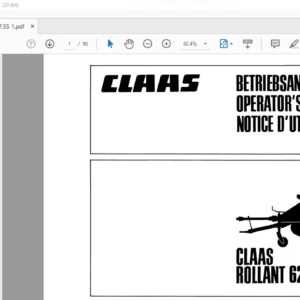 CLAAS ROLLANT 62/62 S OPERATOR'S MANUAL_DE_EN_FR - PDF DOWNLOAD