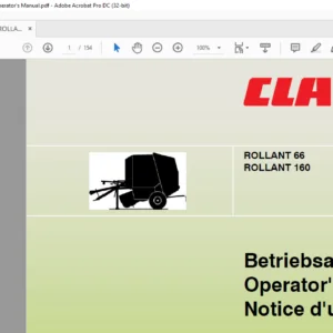CLAAS ROLLANT 66 ROLLANT 160 Operator's Manual_DE_EN_FR - PDF DOWNLOAD