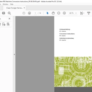 CLAAS RTK / Machine Conversion Instructions and Operator's Manual_DE_EN_PL  -  PDF DOWNLOAD