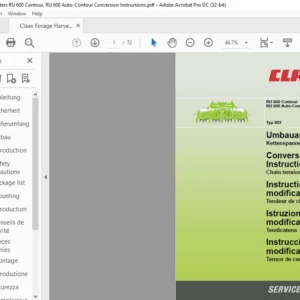 CLAAS RU 600 Contour RU 600 Auto-Contour Typ 903 Chain tensioner Conversion Instructions Manual_DE_EN_FR_IT - PDF DOWNLOAD