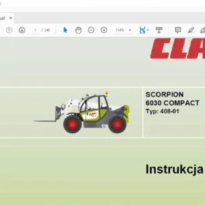 CLAAS SCORPION 6030 COMPACT 408-01 Instrukcja eksploatacji Manual - PDF DOWNLOAD(Polish)