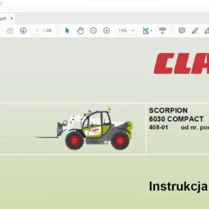 CLAAS SCORPION 6030 COMPACT 408-01 Instrukcja eksploatacji Manual - PDF DOWNLOAD (Polish)