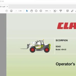 CLAAS SCORPION  9040 Model 404-03 Operator's manual  -PDF DOWNLOAD