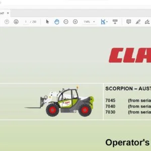 CLAAS SCORPION – AUSTRALIA 7045 7040 7030 Operator's Manual - PDF DOWNLOAD