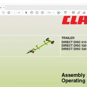 CLAAS TRAILER DIRECT DISC 610 DIRECT DISC 520 Contour DIRECT DISC 520 Comfort Assembly and Operating Instructions Manual - PDF DOWNLOAD