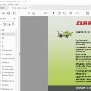 CLAAS TUCANO 450 / 440 / 430  TUCANO 340 / 330 / 320 Track roller unit Conversion instructions manual_DE_EN_ES - PDF DOWNLOAD