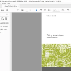 CLAAS TUCANO 580-320 Grain tank reinforcement Fitting instructions Manual - PDF DOWNLOAD