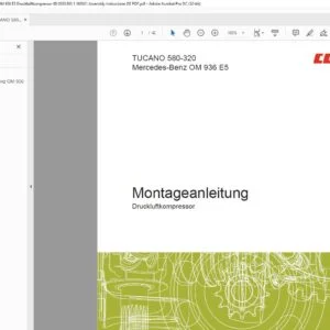 CLAAS TUCANO 580-320 Mercedes-Benz OM 936 E5 Druckluftkompressor Montageanleitung - PDF DOWNLOAD (German)