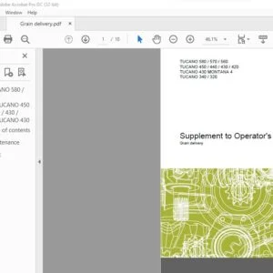 CLAAS TUCANO 580 / 570 / 560 TUCANO 450 / 440 / 430 / 420 TUCANO 430 MONTANA 4 TUCANO 340 / 320 Grain delivery Supplement to Operator's Manual - PDF DOWNLOAD