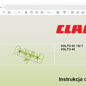 CLAAS VOLTO 52 / 52 T VOLTO 45 Instrukcja obsługi - PDF DOWNLOAD(Polish)
