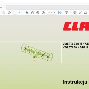 CLAAS VOLTO 740 H / 740 HR VOLTO 64 / 640 H / 640 HR  Instrukcja obsługi - PDF DOWNLOAD(Polish)