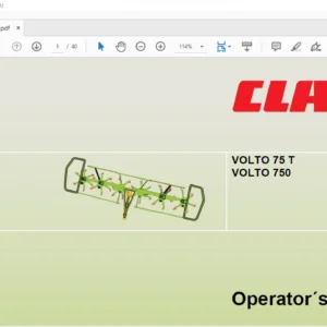 CLAAS VOLTO 75 T VOLTO 750 Operator´s Manual - PDF DOWNLOAD