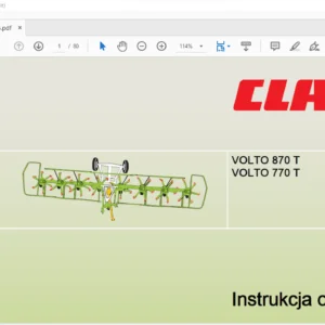 CLAAS VOLTO 870 T VOLTO 770 T  Instrukcja obsługi - PDF DOWNLOAD(Polish)