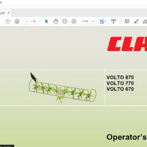 CLAAS VOLTO 870 VOLTO 770 VOLTO 670  Operator’s Manual - PDF DOWNLOAD