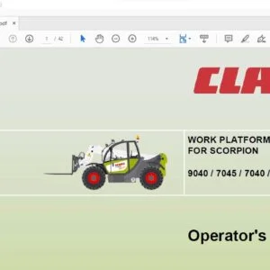 CLAAS WORK PLATFORM FOR SCORPION 9040 / 7045 / 7040 / 7030 / 6030 Operator's Manual - PDF DOWNLOAD