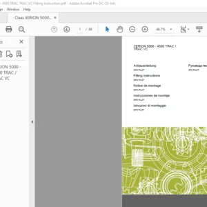 CLAAS XERION 5000 - 4500 TRAC / TRAC VC Fitting Instructions Manual  - PDF DOWNLOAD