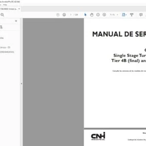 CNH Cursor 13 Single Stage Turbocharger Tier 4B (final) & Stage IV Motor Manual de Servicio - PDF DOWNLOAD (Spanish)