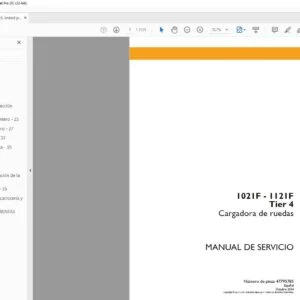 Case 1021F 1121F Tier 4 Cargadora de ruedas Manual de Servicio - PDF DOWNLOAD (Spanish)