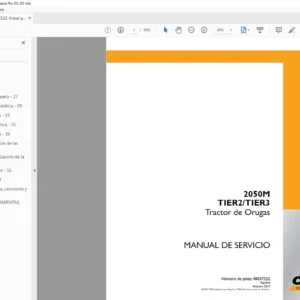 Case 2050M TIER2 TIER3 Tractor de Orugas MANUAL DE SERVICIO - PDF DOWNLOAD (Spanish)