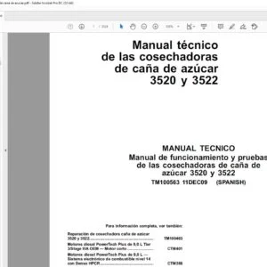 Case 3520 & 3522 Manual tecnico de las cosechadoras de cana de azucar - PDF DOWNLOAD (Spanish)