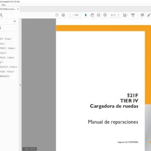 Case 521F TIER IV Cargadora de Ruedas Manual de Reparaciones - PDF DOWNLOAD (Spanish)