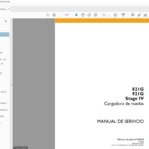 Case 821G 921G Stage IV Cargadora de Ruedas Manual de Servicio PDF