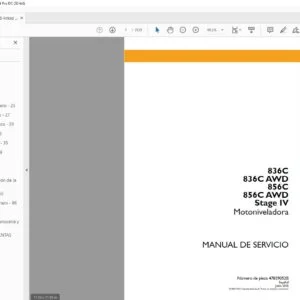 Case 836C 836C AWD 856C 856C AWD Stage IV Motoniveladora Manual de Reparaciones - PDF DOWNLOAD (Spanish)